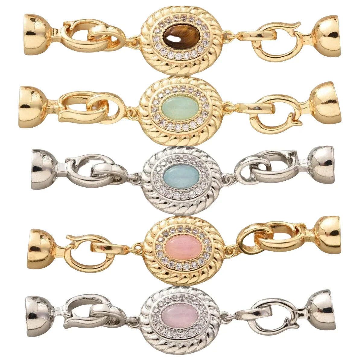 DIY Jewellery Making Connector 18K Gold Plated Natural Stone Vintage Clasp Handmade Necklace Bracelet Needlework Accessories1Pcs