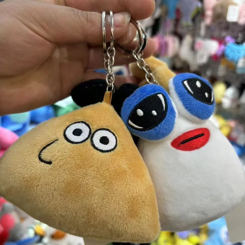 Hot 10cm Game My Pet Alien Pou Plush Keychain Furdiburb Emotion Alien Plushie Stuffed Animal Pou Doll for Kids Birthday Gifts