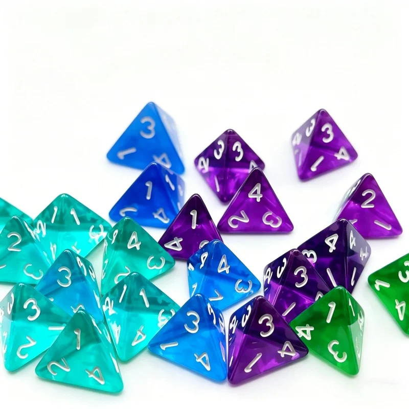 

D4 10Pcs /Set Acrylic Dice Set Polyhedral 4 Faces Dice Faces And Gestures Board game Dice Transparent Dice For DND Or COC Game