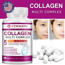 Collagen Multi Complex - Types I, II, III, V, X, Non-GMO, Enhanced Absorption, for Healthy Hair, Bones, Cartilage, Skin & Nails