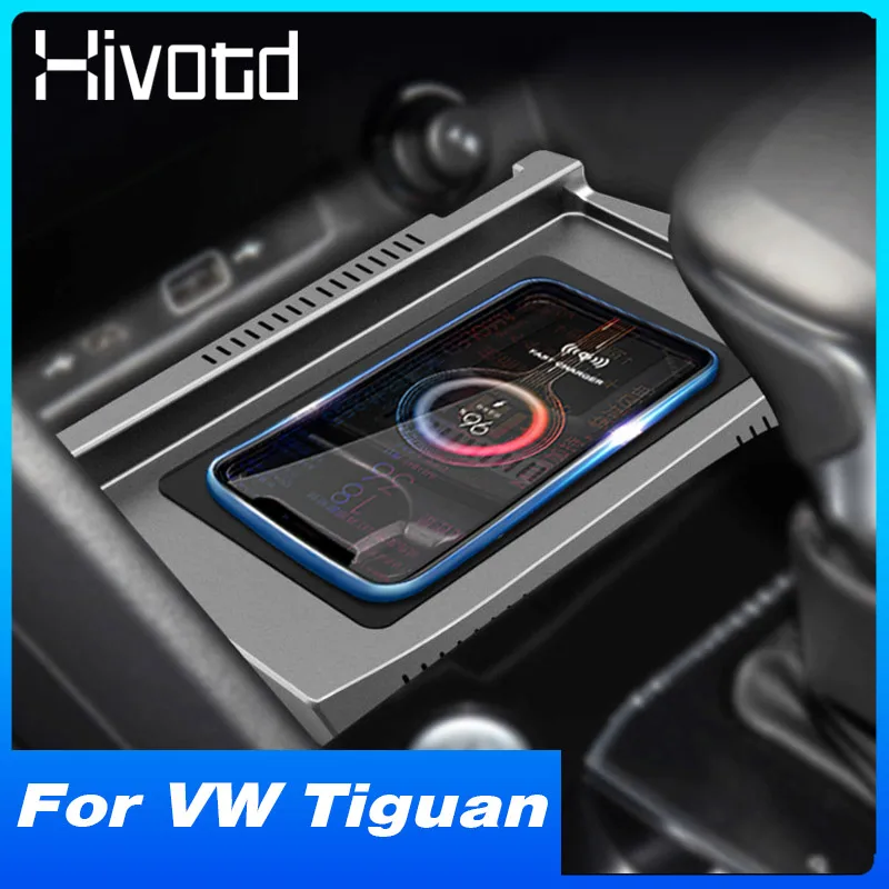 

Car Wireless Charger For VW Tiguan MK2 2023 2022 2021 Accessories Interior Modification Fast Phone Charging Plate 2021-2018