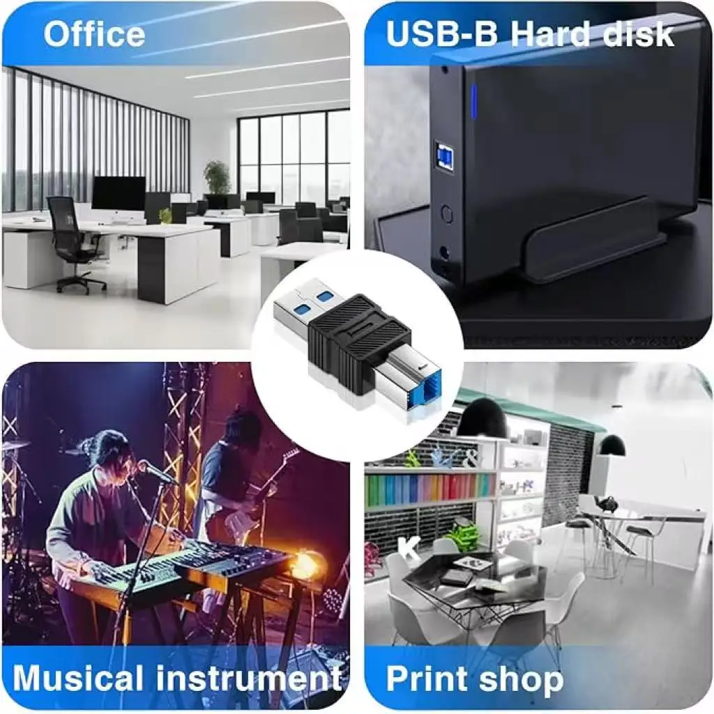 USB 3.0 Type-B to Type-A Adapter — High-Speed 5 Gbps Data Transfer, Compatible with Printers, Scanners, and External Hard Drives