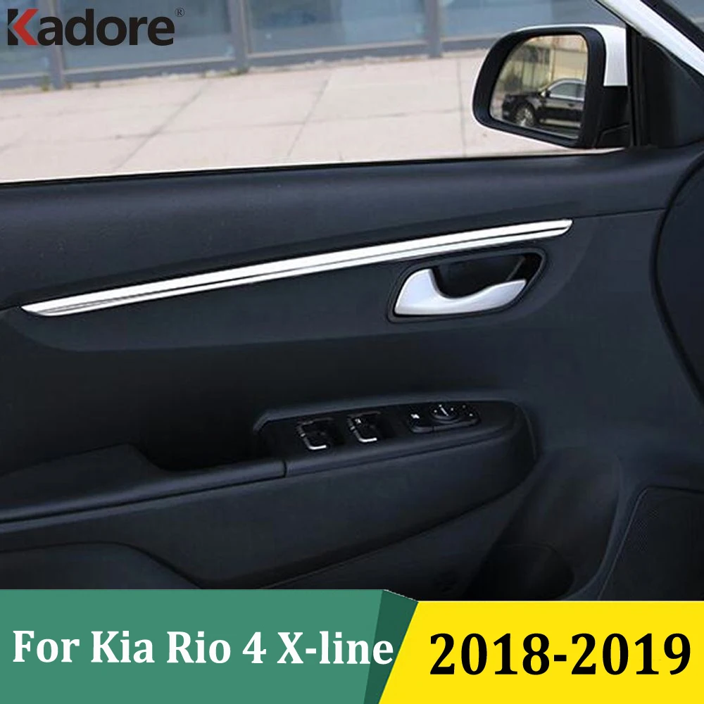 

For Kia Rio 4 X-line 2018 2019 Door Decoration Moulding Cover Trim Strip Protection Car Stickers Interior Accessories