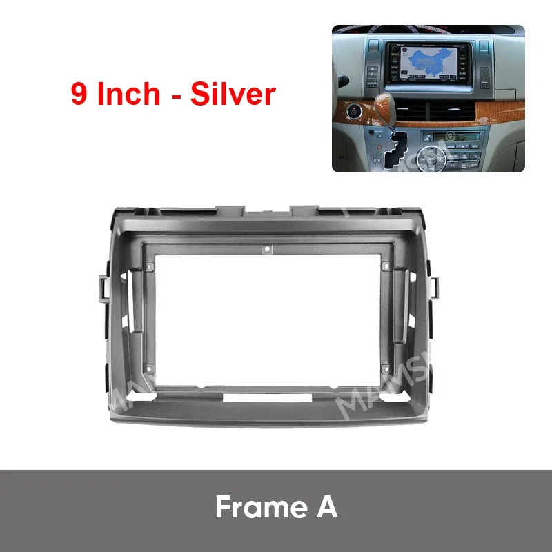 طقم إطارات راديو السيارة لتويوتا بريفيا/إستيما/تاراجو 2006 9 بوصة حامل وحدة التحكم المركزية ستيريو تلقائي فآسيا تقليم الحافة غطاء