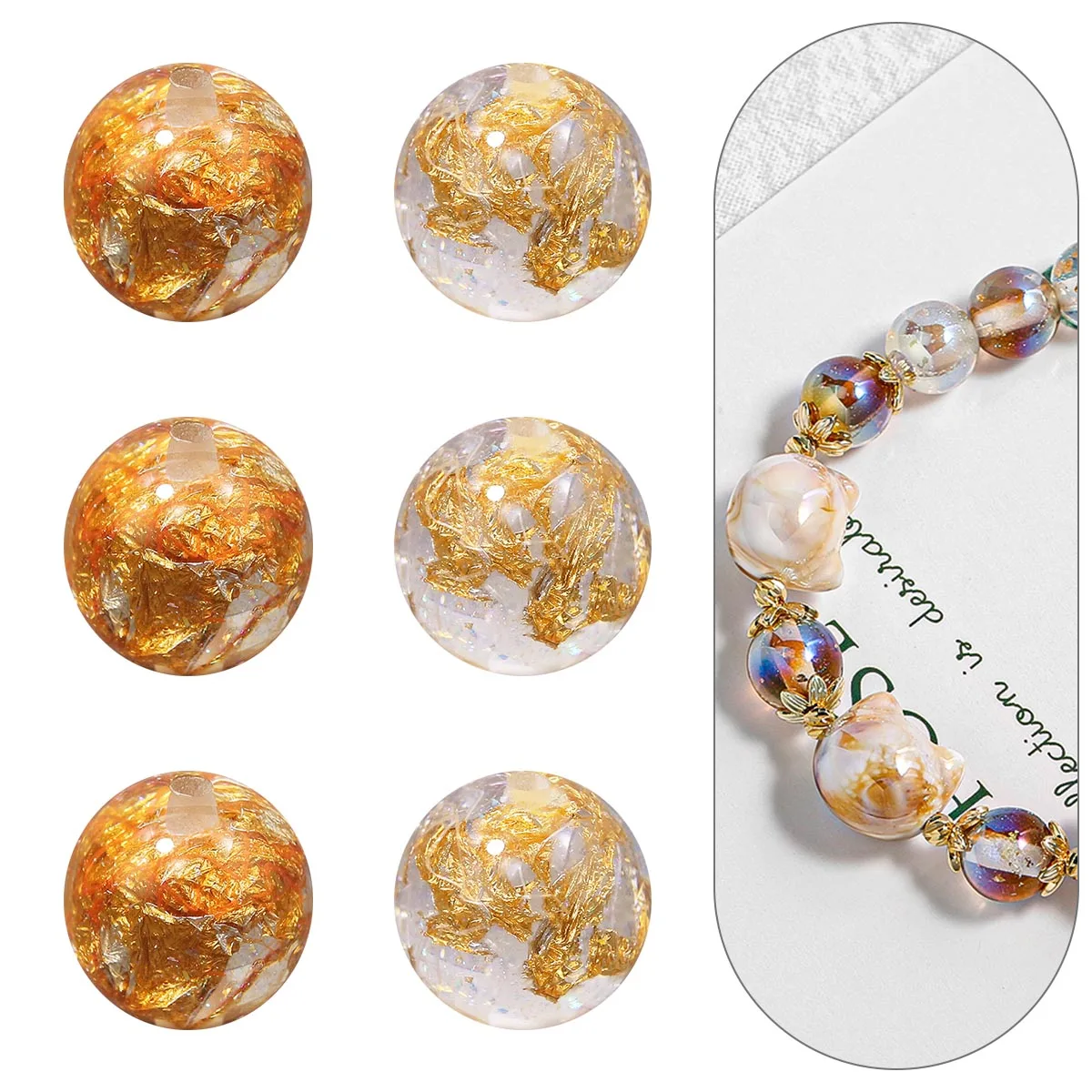 

5pcs16MM Golden Thread Loulan Bead Round Shape Spacer Loose Beads For Jewelry Bracelets Necklace Making DIY Accessories