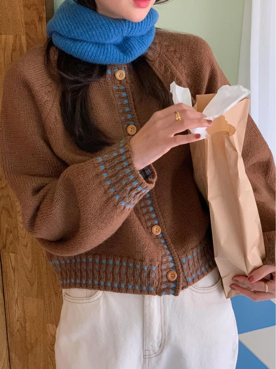 

Korean Laid-ba Knitted Cardigan Sweater Women's Spring Autumn Loose Simple Elegance Soft Casual ort Coat Open Front Sle