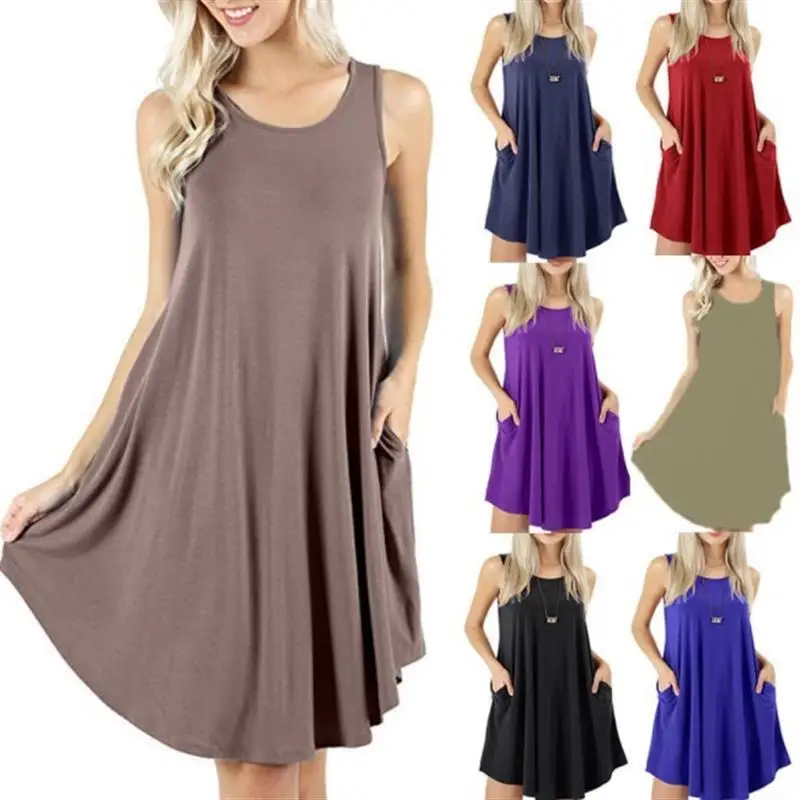 Verão Svel ket Colete Casual T-shirt Maxi Dr Transient Grande Swing Saia Feminina Faion Dr