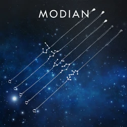 Modian Classic Constellation Exquisite Bracelets 925 Sterling Silver Simple Leo Virgo Libra Chain Bracelet For Women Jewelry
