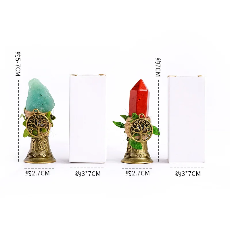 Creative Hand Ringing Bell Natural Crystal Rolling Stone Crystal Column Bell Halloween Props Atmosphere Decorations Ornament