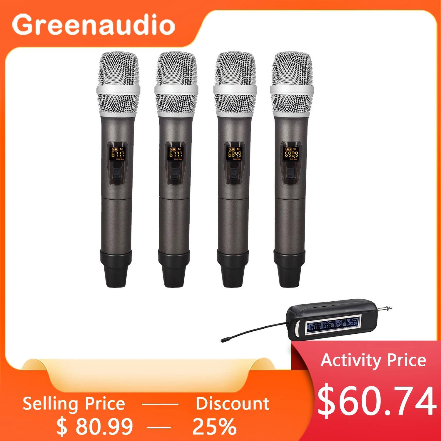 GAW-RM50 wireless microphone 4-channel UHF professional handheld microphone party karaoke