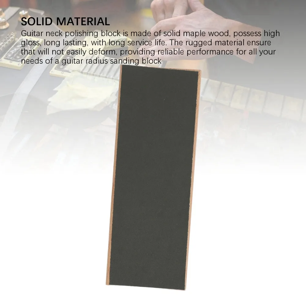 Wood Material Guitar Sanding Block With Sandpaper Wood Color Guitar Radius Sanding Block Guitar Fret Leveling Tool