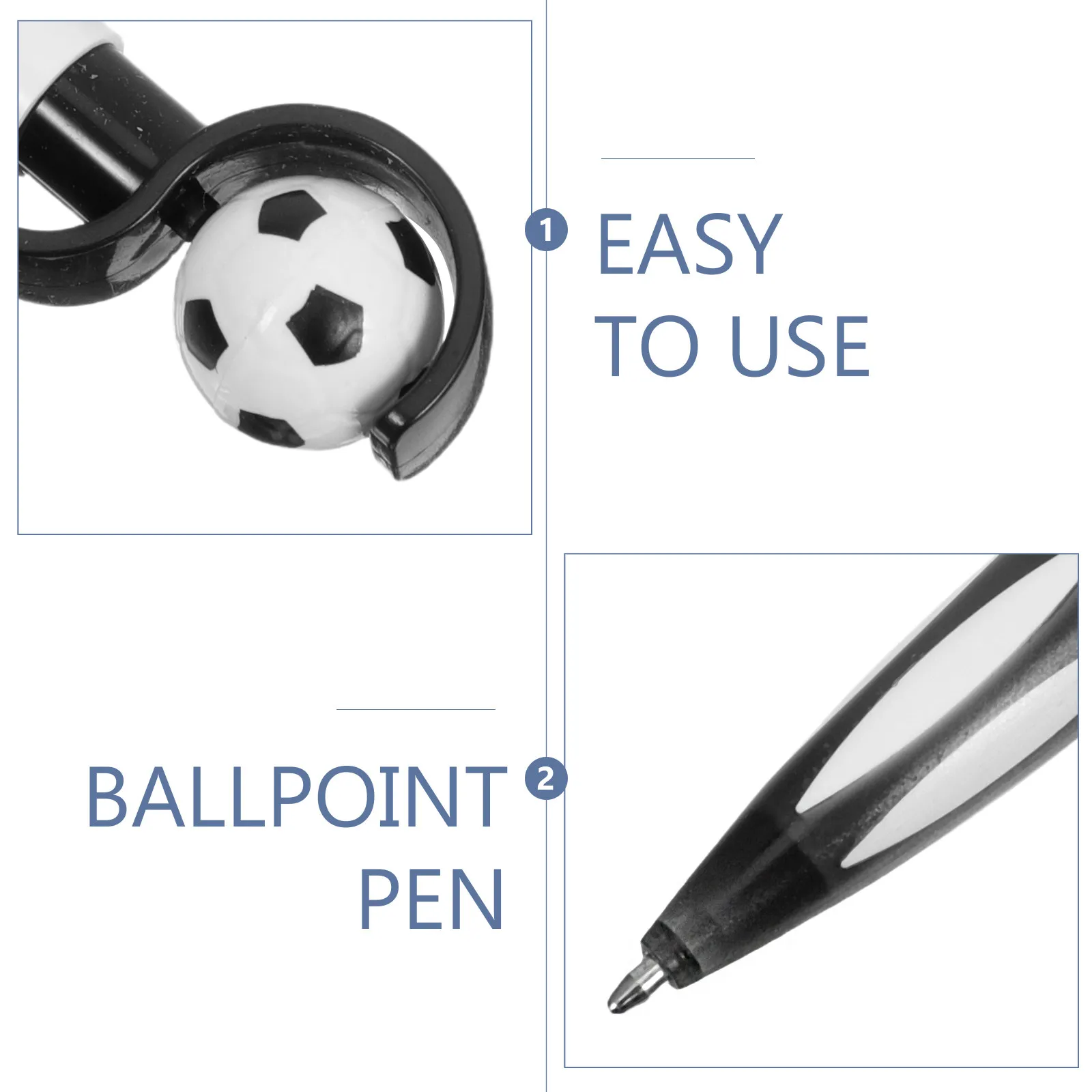 25Pcs Soccer Shape Black Ink Ballpoint Pens Retractable Sports Pen Novelty Writing for School Office Goodie Bags
