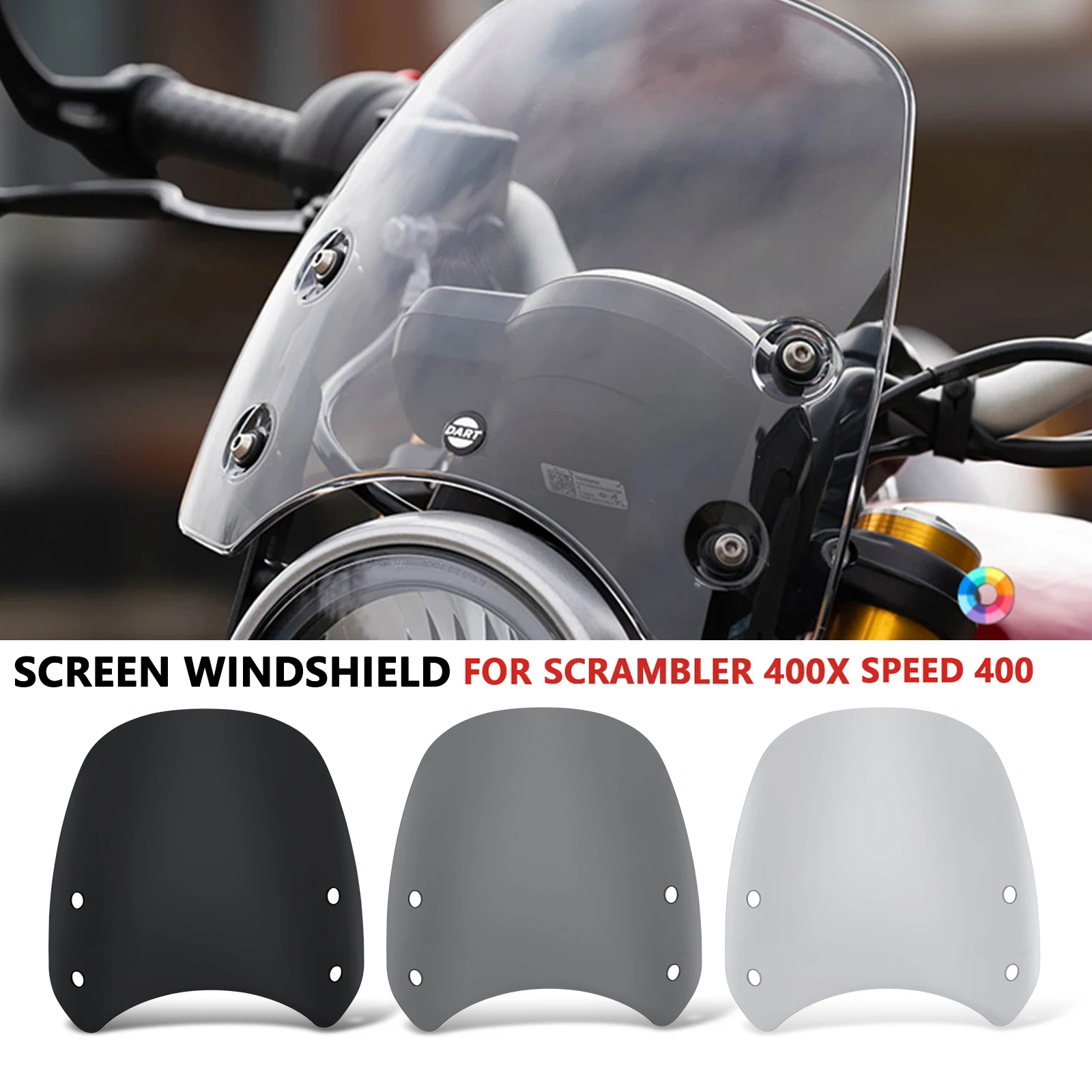 

For Scrambler 400X 2025 2024 Speed 400 2025 2024 Motorcycle Windshield Wind Deflectors Visor Screen Headlight Fairing Windscreen