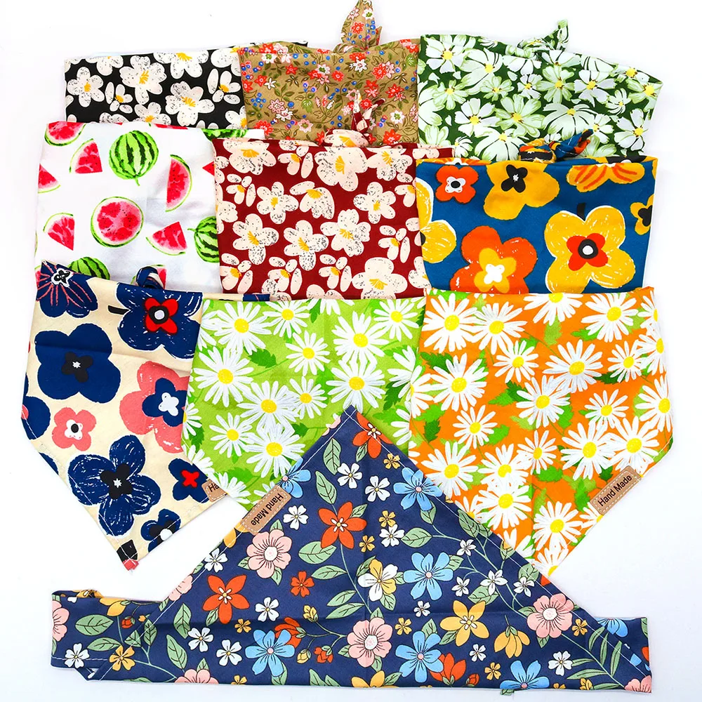 Imagem -06 - Algodão Cão Bandanas em Massa Bandana para Cães Pequenos Verão Pequeno Cão Filhote de Cachorro Cachecol Babadores para Cães Animais de Estimação Aliciamento Acessórios 30 Peças