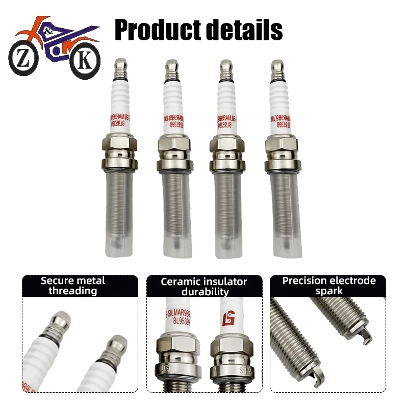 4 PCSMotorcycle Dual Iridium Ignition Spark Plug For CFMOTO SR450 CF450SR DY150 CB1100 DL1000 95399 Motorcycle Accessories