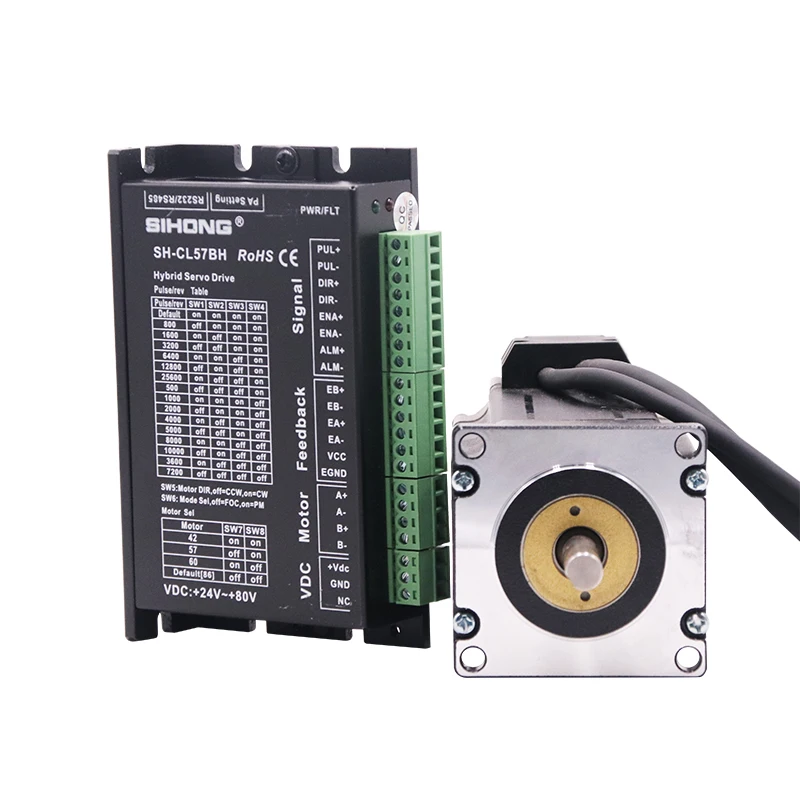 Siheng Motor Fabriek 2 Fase Nema23 57mm Close Loop Stappenmotor 2nm 36V Motor Driver voor CNC frezen