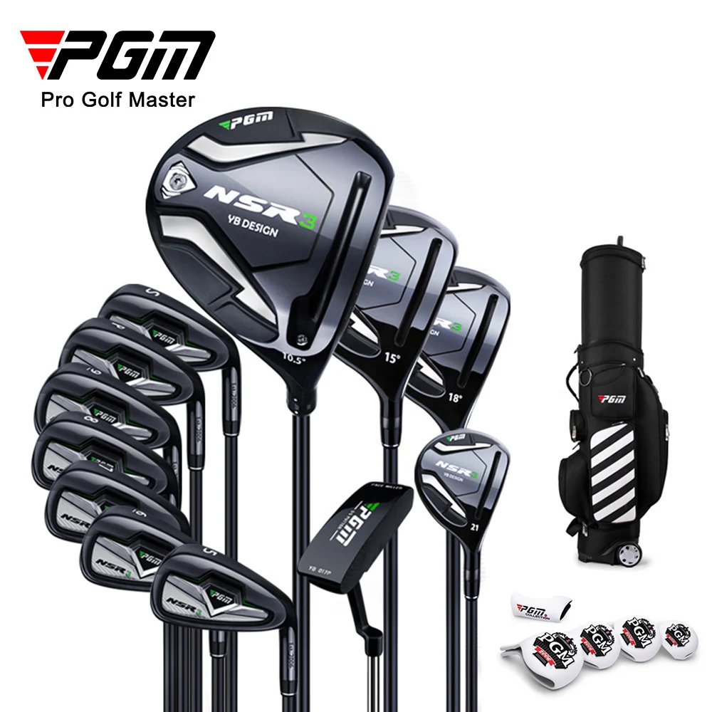 PGM NSR3 Mazze da golf con albero in carbonio da uomo R/S Ferro ultraleggero per mano destra Pratica professionale Angolo di palo regolabile 7 pezzi