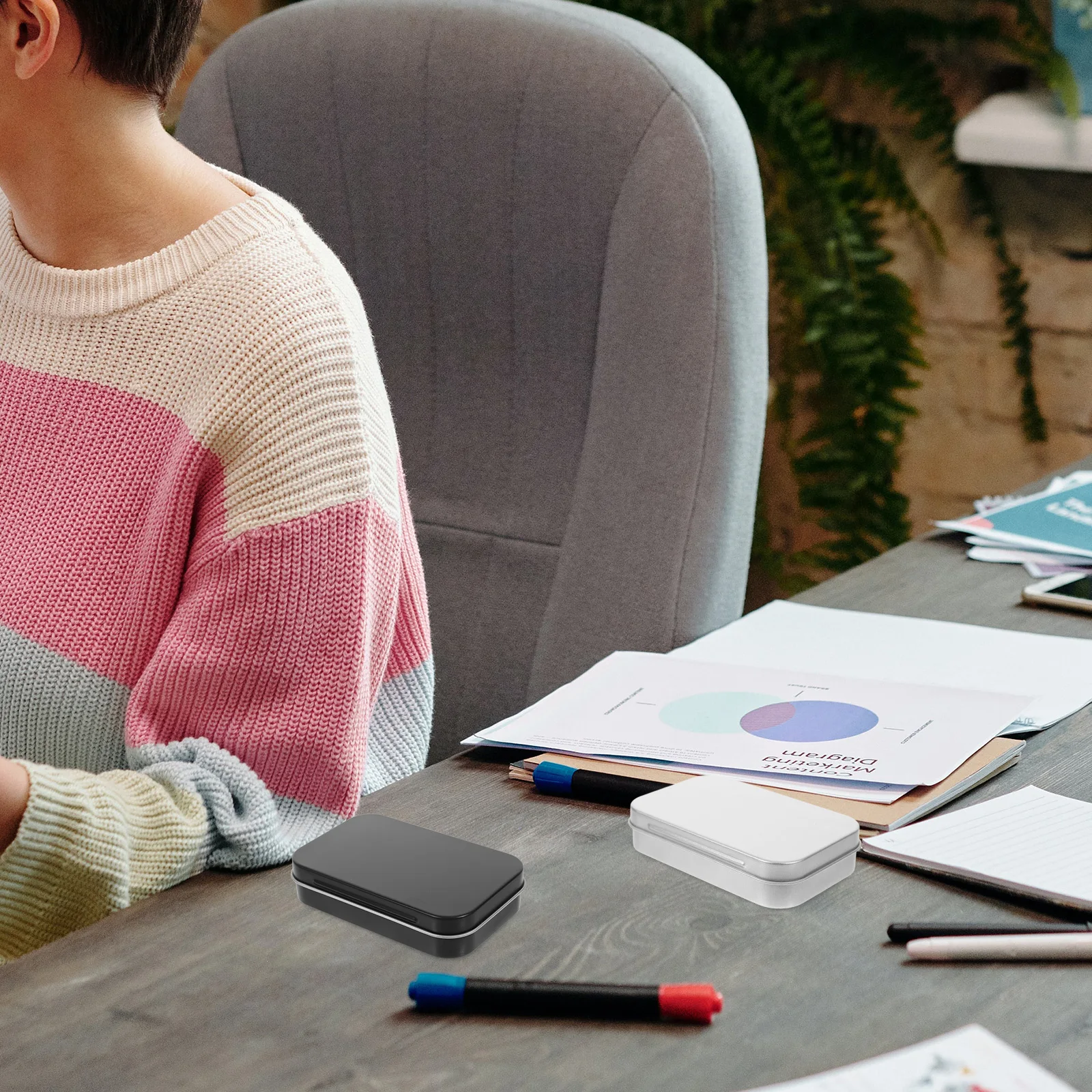 

8Pcs Rectangular Metal Storage Box Hinged Lid Small Tinplate Containers Candy Earrings Portable Empty Tin Boxes Home Storage