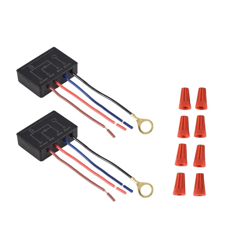 A93E-Touch Lamp Switch 4 Pack,Touch Lamp Control Module For Dimmable LED,Bulbs,Lamp Switch Replacement Kit With Wiring Caps