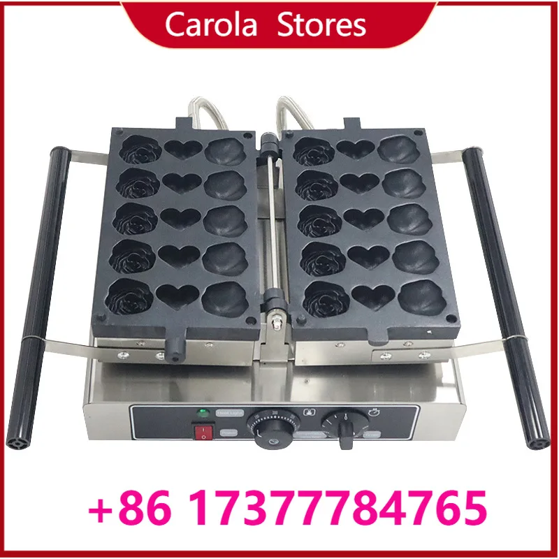 New process Rose Shape Waffle Maker izle Template Thermostat Timer Waffle hine