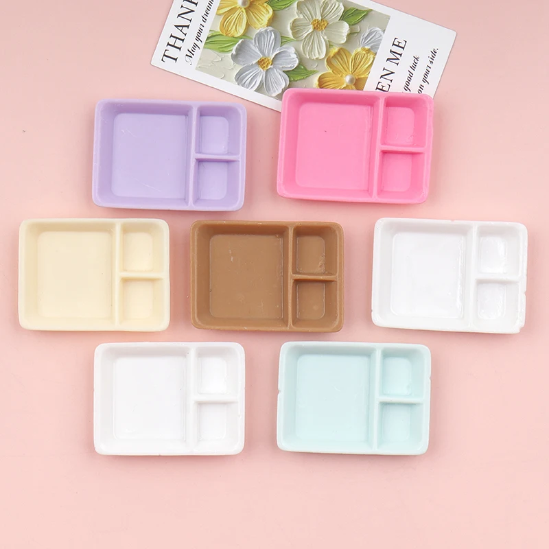 6/60pcs Kawaii Simulation Plate Dollhouse Decor DIY Scrapbooking for Mini Kitchen Dinner Tableware Decor Accessories