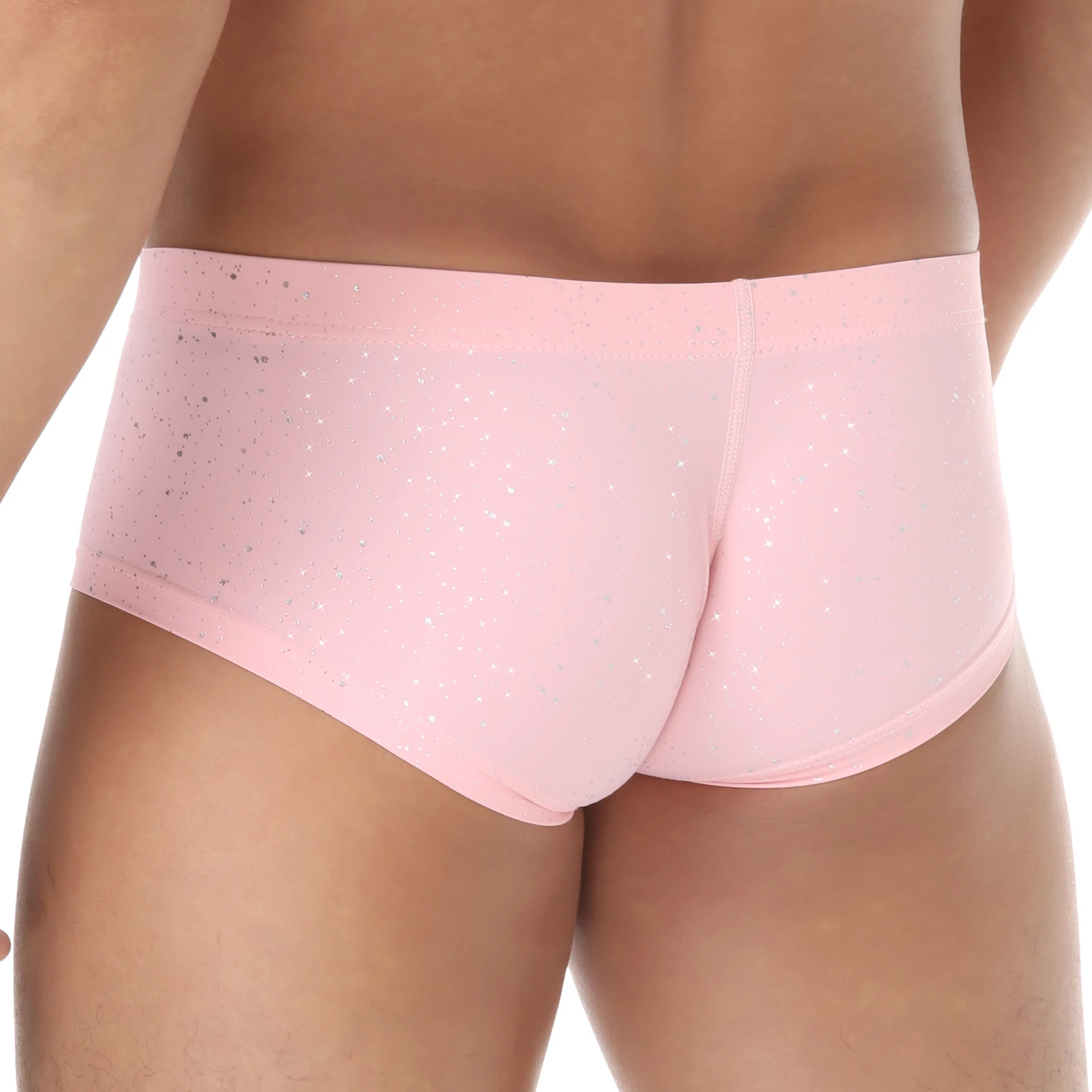 الرجال الترتر الملاكمين السراويل الرياضية صالات رياضية التدريب الملابس الداخلية منخفضة الخصر الانتفاخ الحقيبة مريحة سريعة الجافة الذكور السروال #5