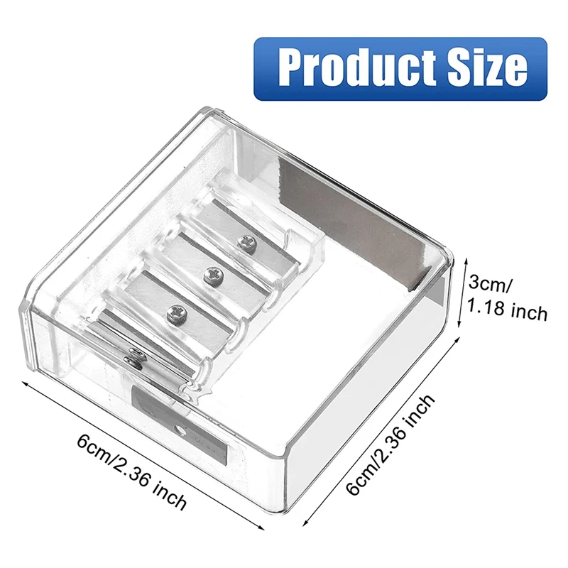 Sacapuntas Manual de Punta larga para carpintero, 2 piezas, con tapa de plástico, 4 agujeros
