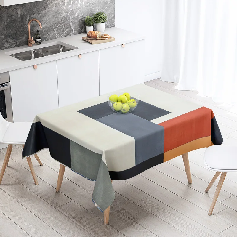 مجردة هندسية مفرش المائدة مقاوم للماء مقاومة للبقع الطرف الديكور مطعم مقهى طاولة طعام مفارش المائدة 140X200cm