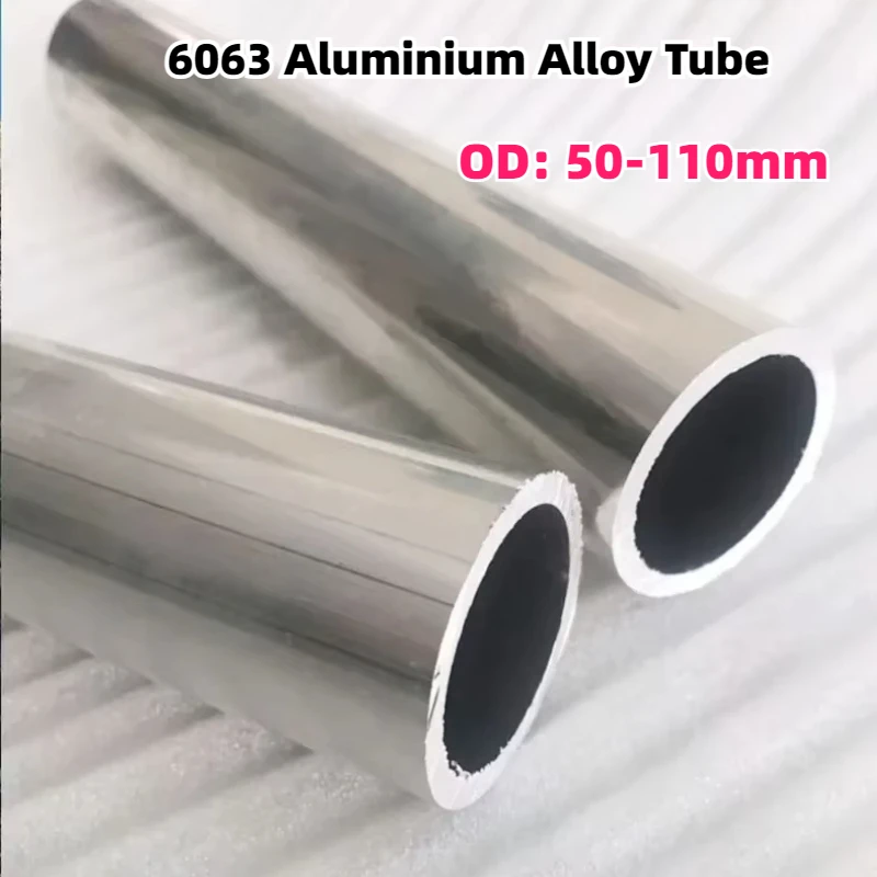 1Pc Length 100mm/200mm 6063 Aluminium Alloy Tube OD 50mm 51mm 52mm 53mm 55mm 58mm 60mm~110mm Hollow Round Aluminum Pipe