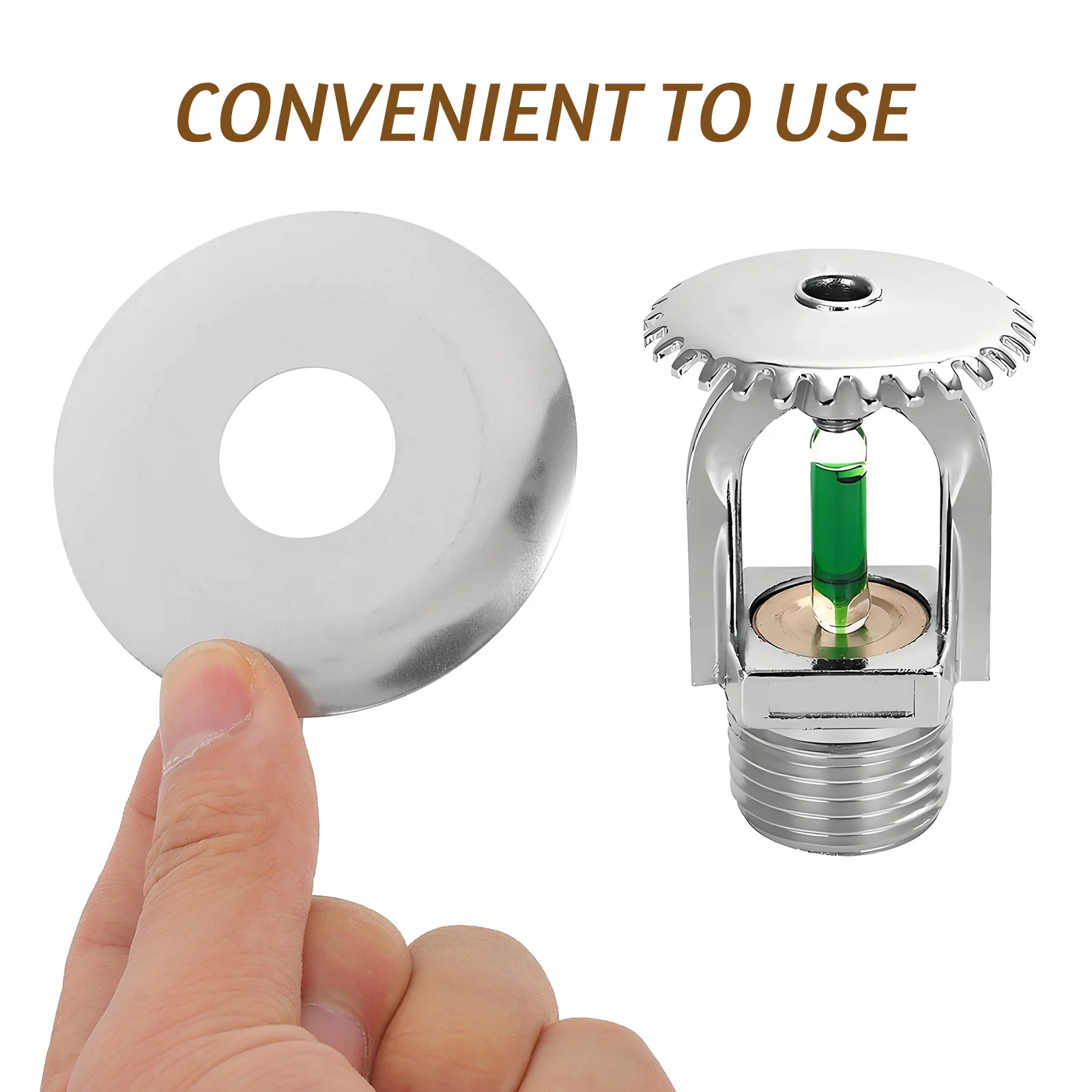 

10pcs Single Disc Decorative Fire Sprinkler Cover Stainless Steel Wall Mounted Sprinkler Head Escutcheon Flange Pipe Decoration