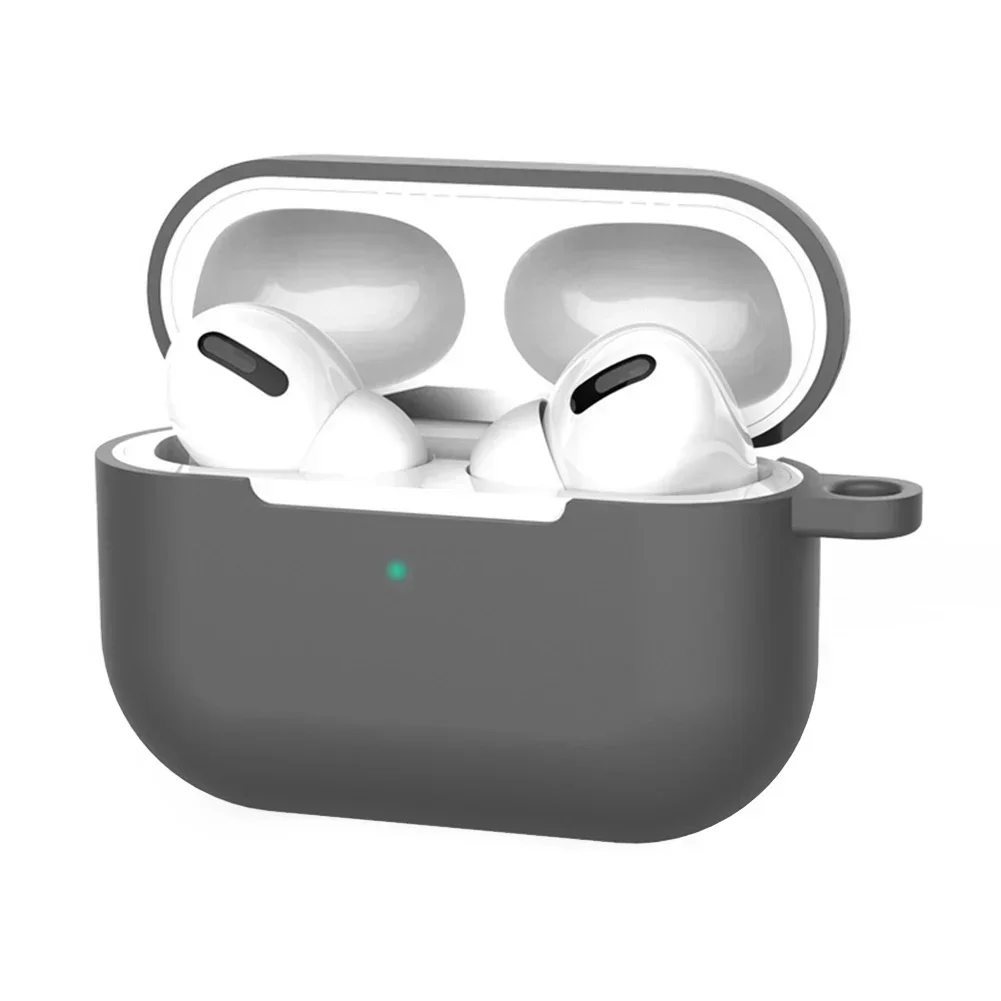 Solid Color Simple Style Silicone Protective Case Gift For Airpods 1/2/3/Pro 2 Earphone Protective Cover With A Built-in Hook