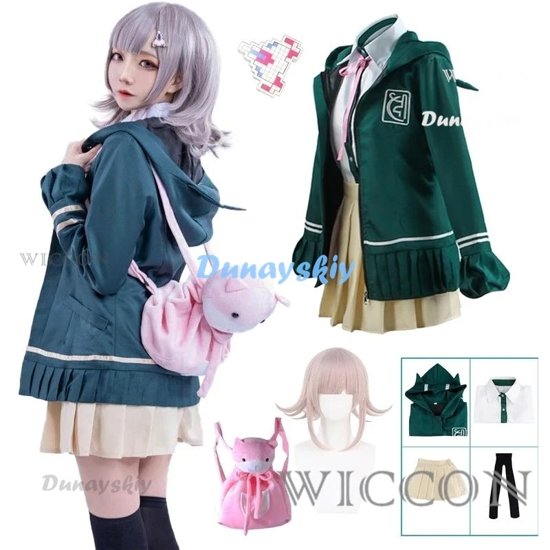 Nanami Chiaki Cosplay Anime Danganronpa Cosplay Costume High School Students Uniform Long-sleeved Jacket Short Skirt Loli Skirt