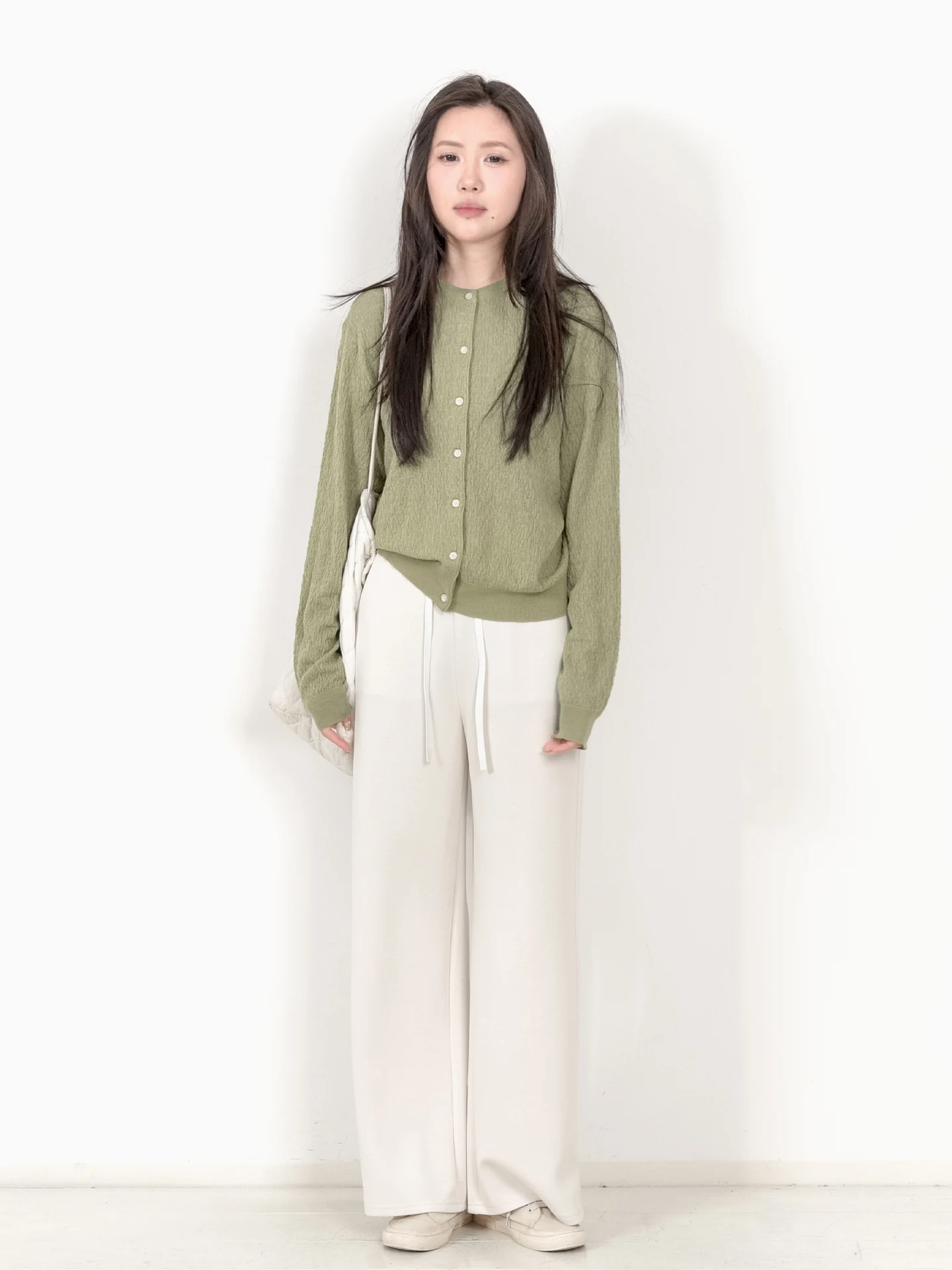 

Macaron Colored round Neck Open Cardigan Knitted Sweater Women's Loose Fit Vintage Style Basic Model Spring Season Fashion