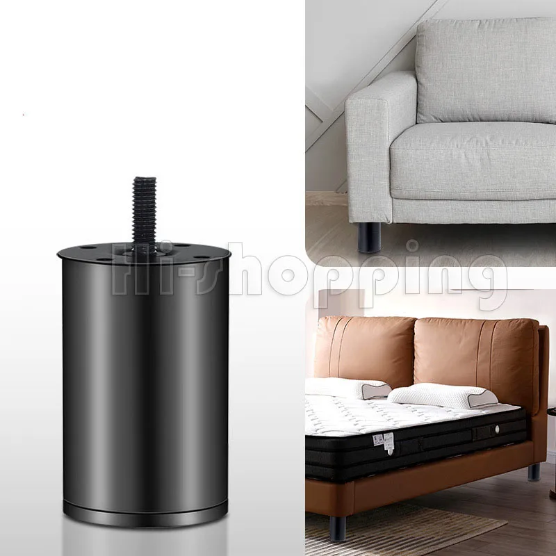 4Pcs Round Metal Sofa Legs Replacement Furniture Legs with M8 Hanger Bolts for Chair Sofa Dresser Cabinet Loveseats Ottoman Bed