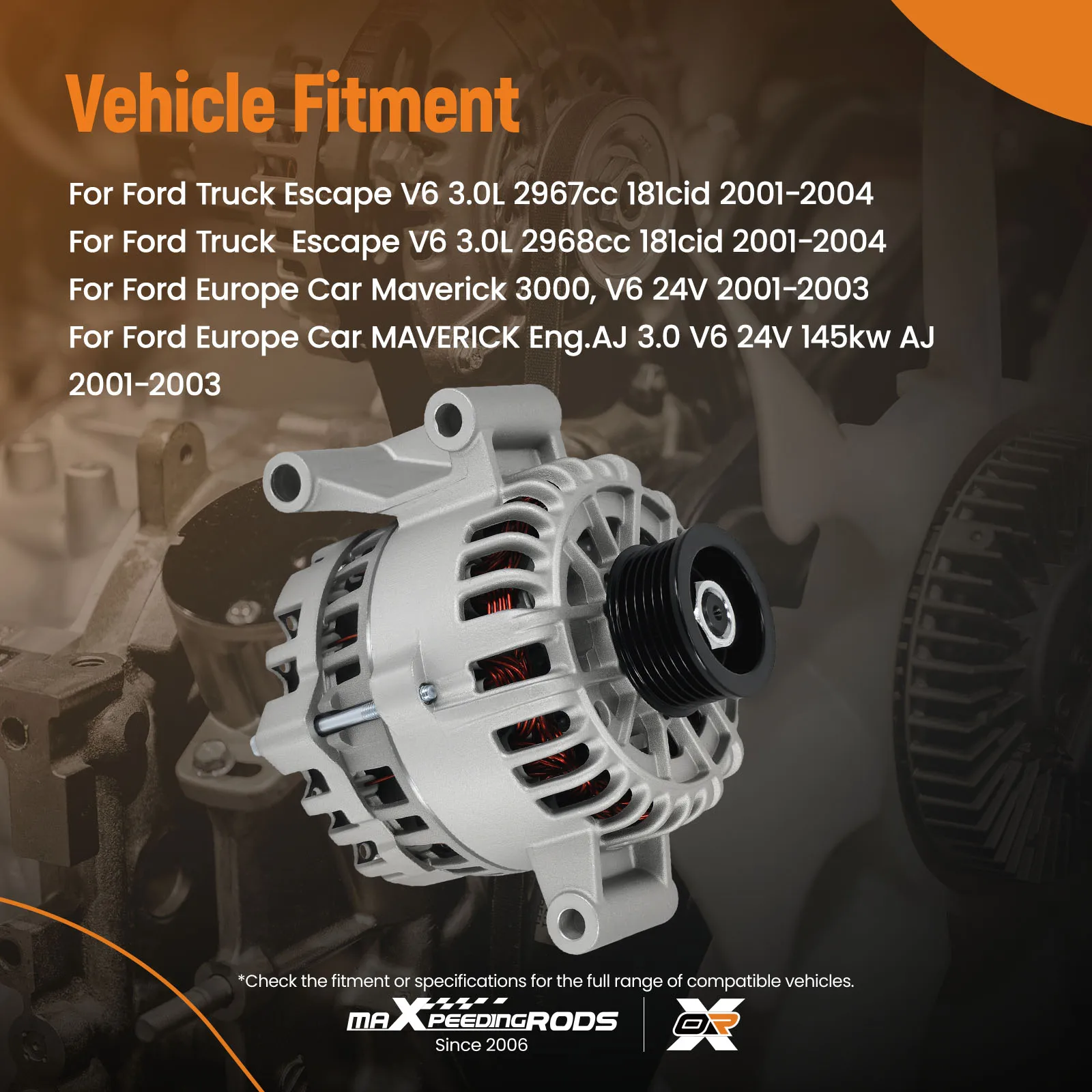 

Alternator 110Amp for Mazda Tribute Ford Escape V6 3.0L 2001-2004 1L8Z-10346-CB