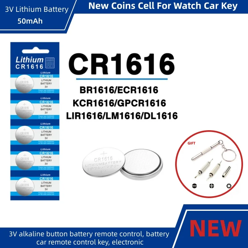 CR1616 زر عملة خلية LM1616 DL1616 BR1616 5021LC CR 1616 3 فولت بطارية ليثيوم لمشاهدة آلة حاسبة عن بعد مقياس مفتاح السيارة #1