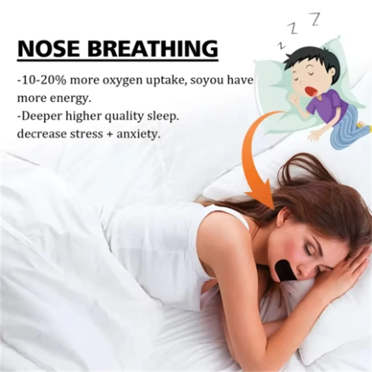 60Pcs Mouth Tape Sleeping Keep Mouth Close Prevent Snoring Gentle Sleep Strip for Home Travel Mouth Tape Mouth Tape for Sleeping