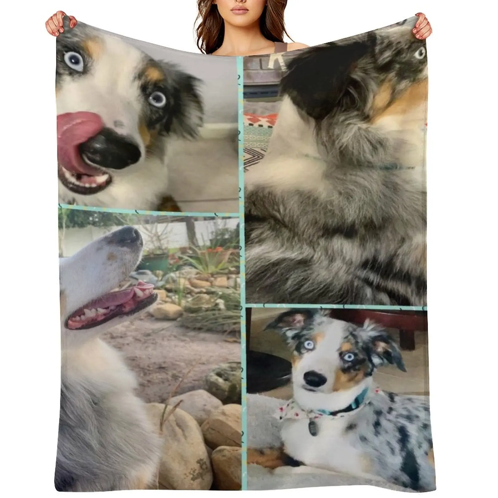 Australian Shepard Dog Throw Blanket halloween Retros Decorative Beds for babies christmas decoration Plush Blankets