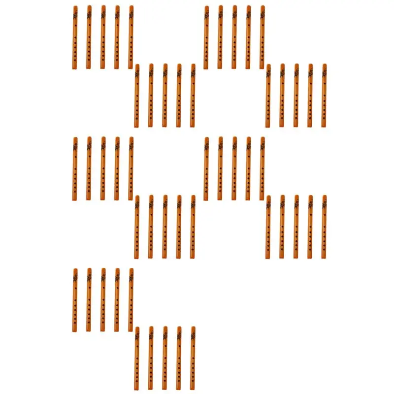 

ABVE-50-Pack Chinese Traditional 6-Hole Bamboo Flute Recorder Clarinet Student Musical Instrument Wood Color