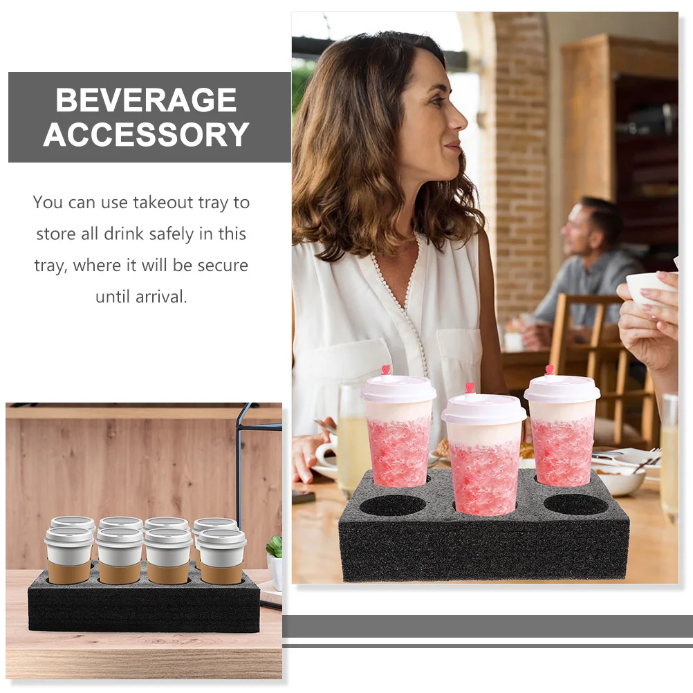 

3 Pcs Cup Holder Spill-proof Fixing Coffee Carrier Sturdy Beverage Packing Stand Tray Pearl Cotton Food Delivery Drink