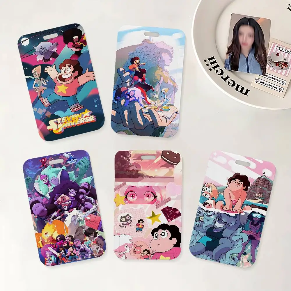 Cartoon S-Steven U-Universe Ausweishalter mit Umhängeband für Büro, Schule, Namenskarten, Ausweishülle