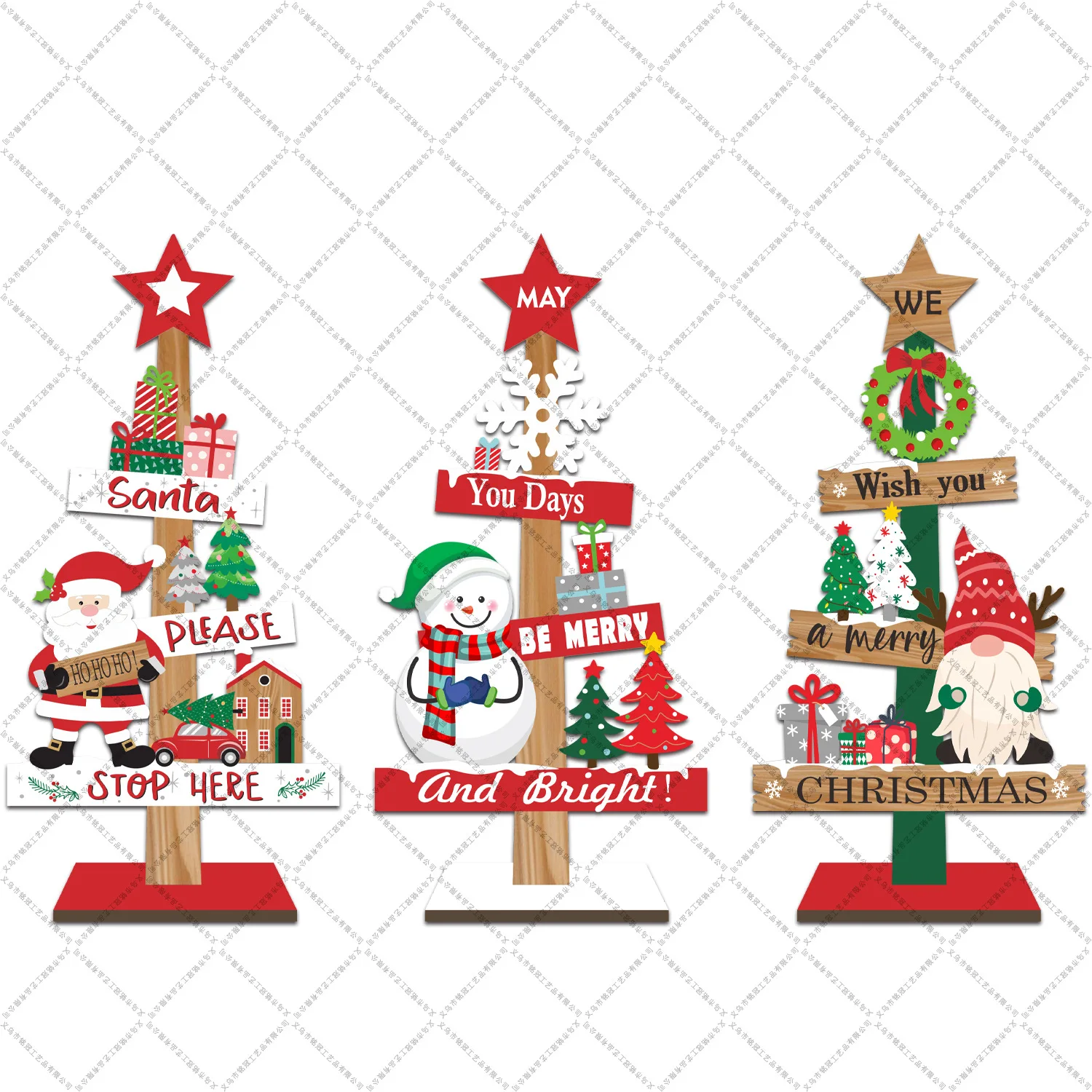 Wooden Desktop Decorations Restaurant and Bar Decorations Handicrafts 2025 New Christmas Decorations Wholesale Home Accessories