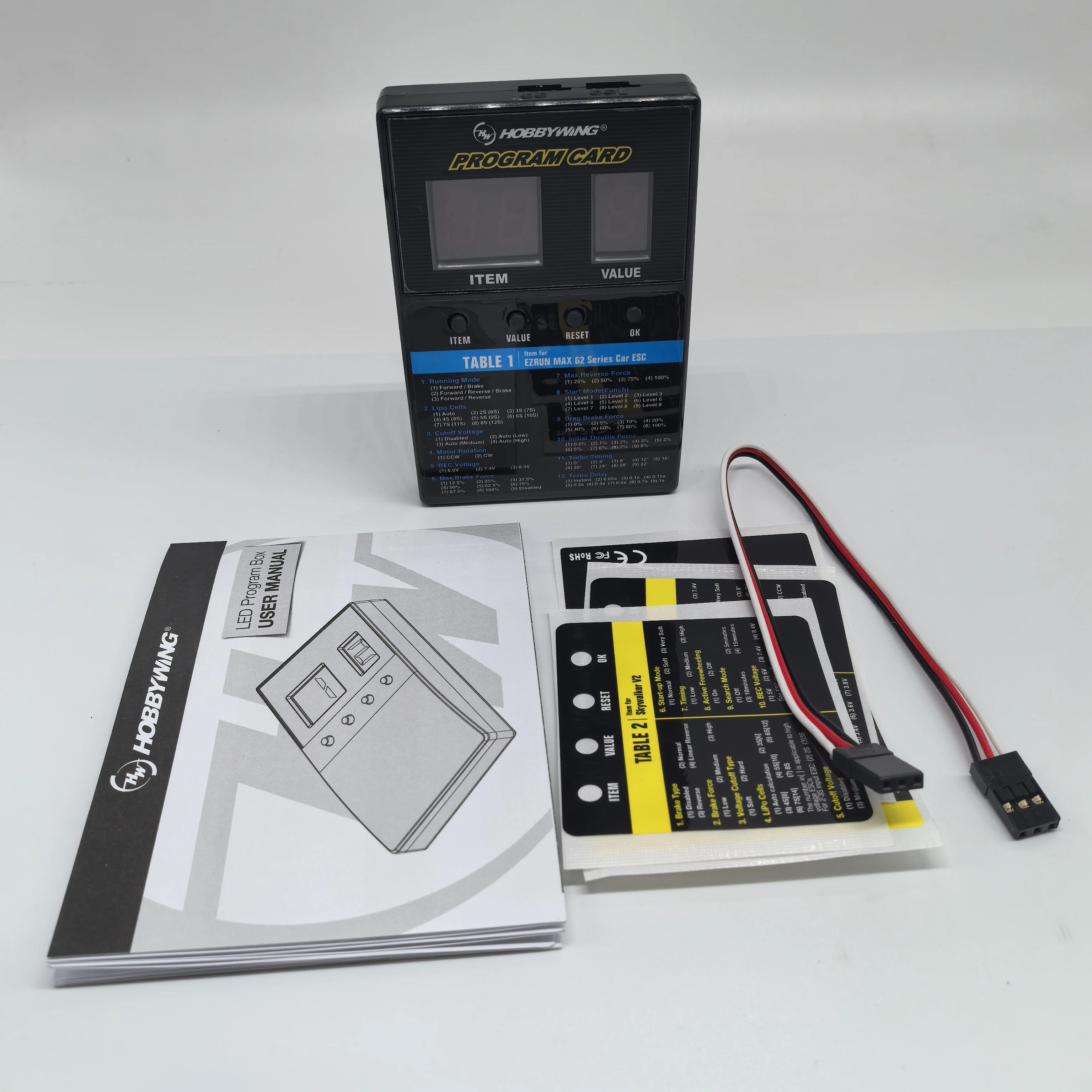 HOBBYWING ESC LED Program Card Box for Platinum V1/V2 FlyFun V5 XeRun EzRun QuicRun SeaKing Series Brushless Aircraft Car ESC