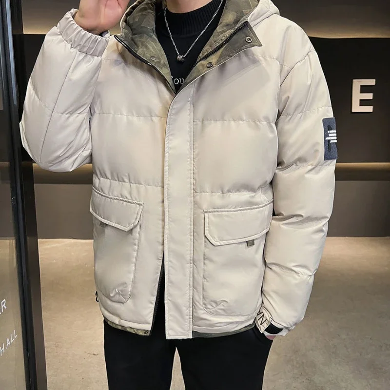 Winter Coat for Men Trend 2024 Solid Color Quilted Padded Jacket Man Original Brands High Quality Work Novelty In Deals Harajuku