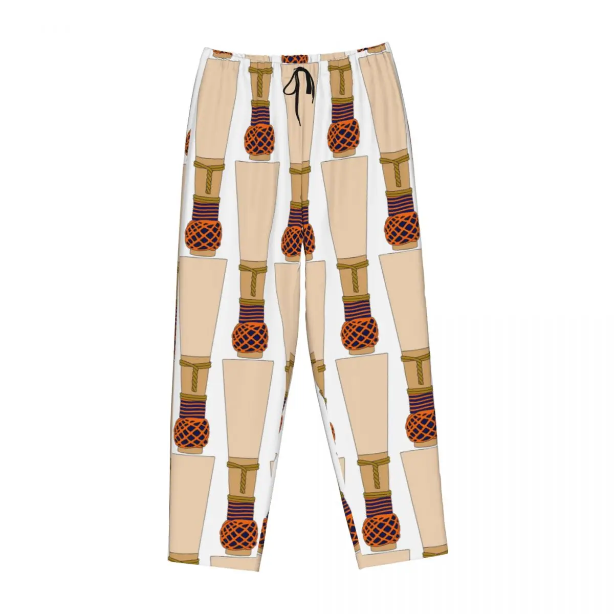 

Женские пижамные брюки Custom Bassoon Reed (оранжево-синие) с карманами для отдыха и сна