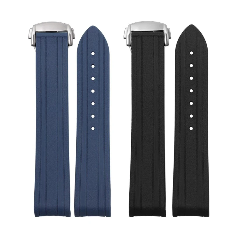 20mm Curved Rubber Silicone Watch Strap for Omega watchband Seamaster 300 Waterproof Wristbelt Men Women Bracelet Accessories