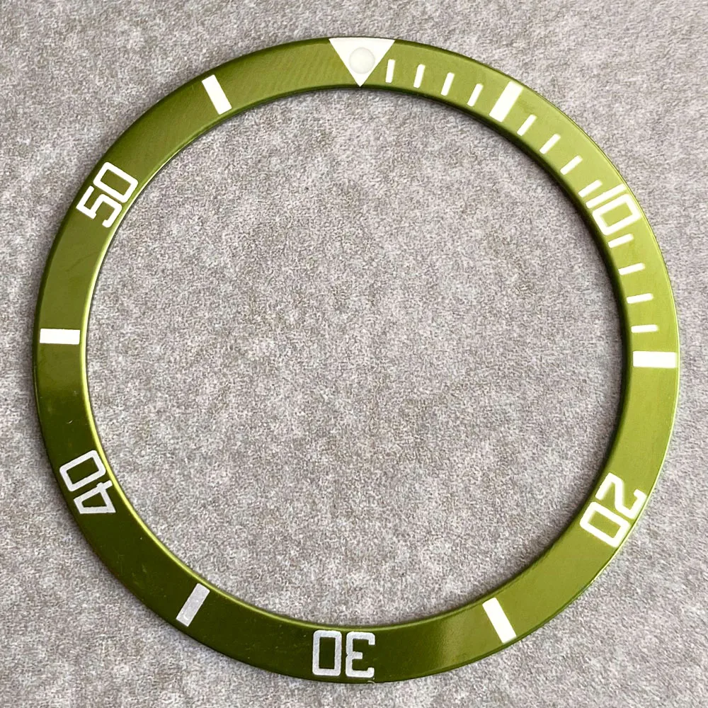 38mm*31.5mm Black/Blue/Green/Orange Aluminum Alloy Bezel Insert Watch Ring Fit for SKX017 SUB NH35 Automatic Watch Replacement