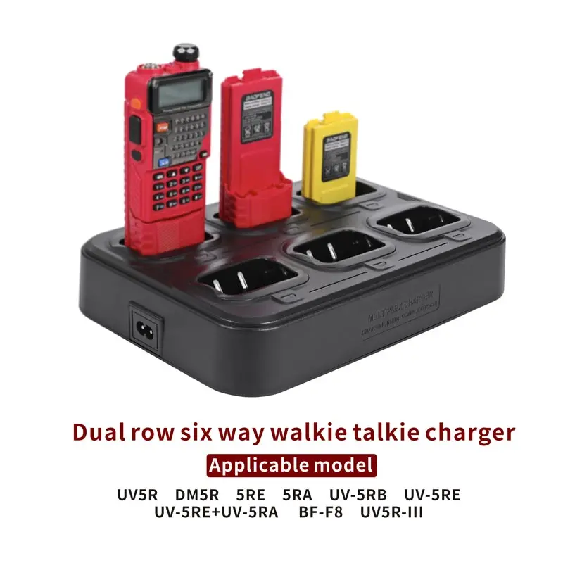 Baofeng UV5R Charger Multi Unit Battery Six Way Fast Charger Desktop Multi Charging Dock Base Two Way Radio UV-5R Accessories