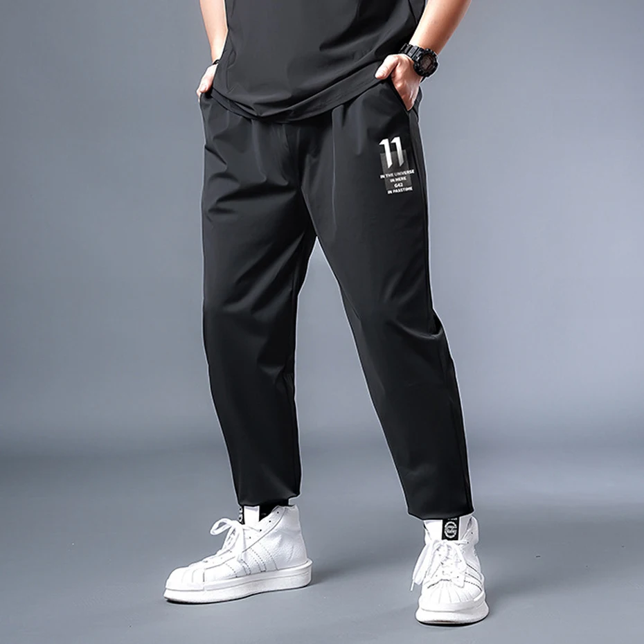 Summer Cool Pants Men Plus Size 7XL Jogger Pants Fashion Casual Track Pants Elastic Waist Trousers Male Big Size 7XL