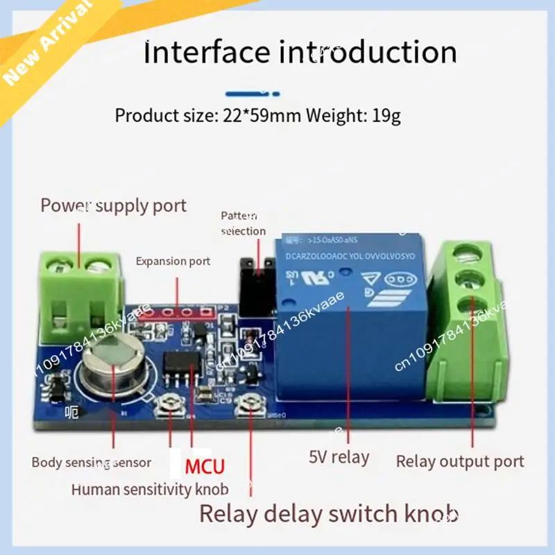 Modulo relè M01K Rilevamento a infrarossi del corpo umano Modulo singolo Tempo di ritardo Modulo multifunzione dual mode regolabile